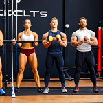 **

A diverse group of athletes training, showcasing various activities (weightlifting, running, Pilates). Overlay diagrams showing biomechanical principles (levers, axes, force vectors) and energetic systems (ATP-CP, glycolytic, oxidative) in action. Emphasize movement analysis with slow-motion video being used. Focus on personalization and adaptation to individual biomechanics.

**