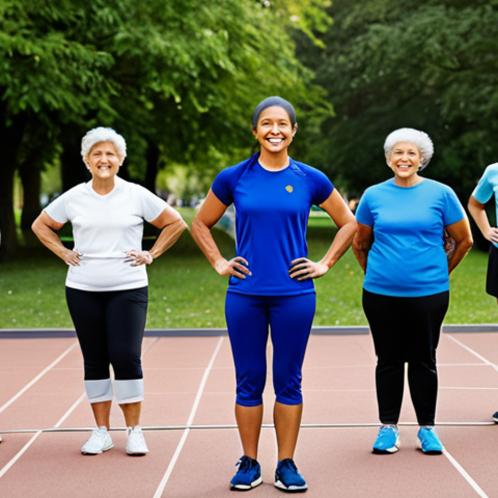 **

"A fully clothed, professional female sports instructor wearing modest athletic apparel, such as a track suit, leading a fitness class outdoors in a sunny park, surrounded by participants of diverse ages and abilities, all smiling and engaged, perfect anatomy, correct proportions, natural pose, safe for work, appropriate content, family-friendly, high quality."

**