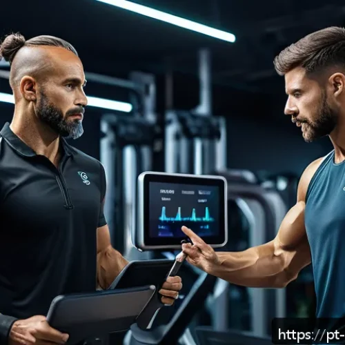 Home 31 스포츠지도사와 체력관리 전문가의 협업 - A professional fitness trainer and a sports conditioning specialist collaborating in a modern gym en...